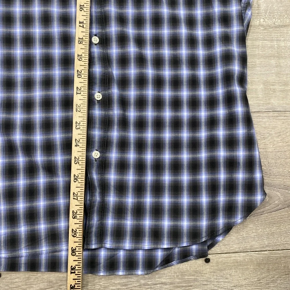 7 Diamonds Shirt Mens XL Blue Plaid Button Down Long Sleeve Higher Ground Casual